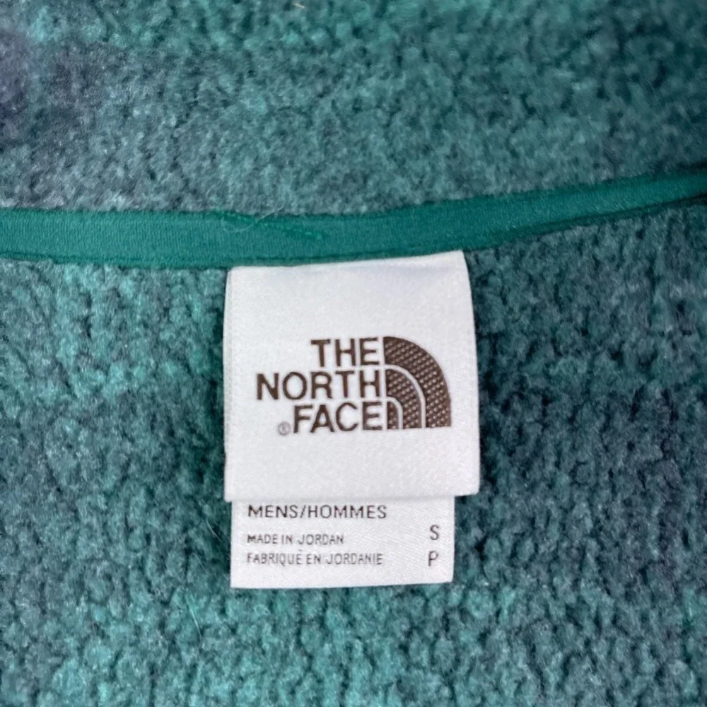 North Face Sweater Mens Small Green Plaid Gordon Lyons Fleece Half Zip Pullover‎